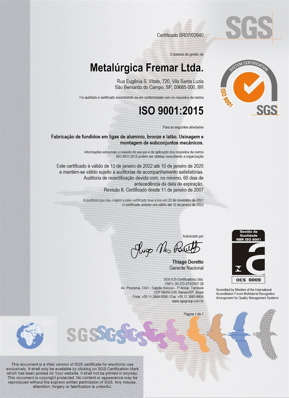 Certificado ISO 9001-2015